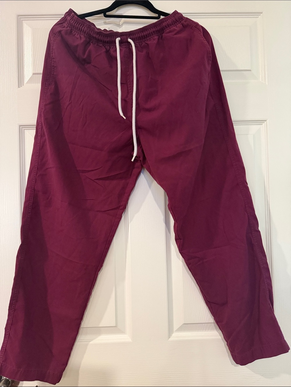 Smart Scrubs Unisex Medium Short Burgundy Drawstring Uniform with White Cord